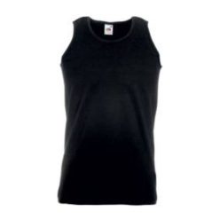   Fruit of the Loom F06 ujjatlan, sportos trikó, ATHLETIC VEST, Black - 4XL