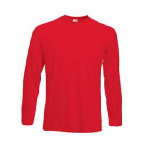 Fruit of the Loom F07 hosszú ujjú póló, VALUEWEIGHT LONG SLEEVE T, Red