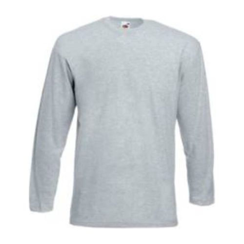 Fruit of the Loom F07 hosszú ujjú póló, VALUEWEIGHT LONG SLEEVE T, Heather Grey - M