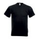 Fruit of the Loom F08 V-nyakú pamut póló, VALUEWEIGHT V-NECK T, Black - M