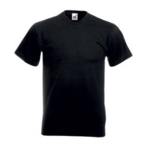 Fruit of the Loom F08 V-nyakú pamut póló, VALUEWEIGHT V-NECK T, Black - XL