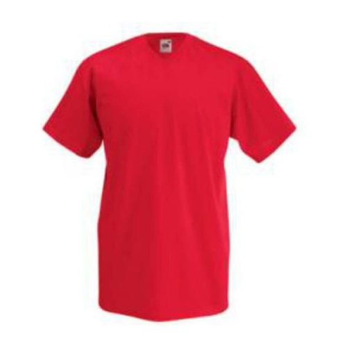 Fruit of the Loom F08 V-nyakú pamut póló, VALUEWEIGHT V-NECK T, Red