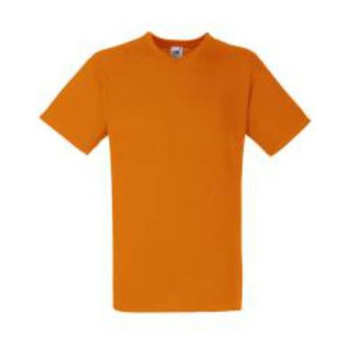 Fruit of the Loom F08 V-nyakú pamut póló, VALUEWEIGHT V-NECK T, Orange - L