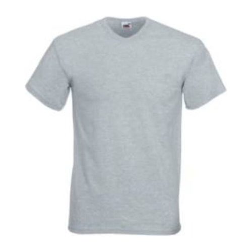 Fruit of the Loom F08 V-nyakú póló, VALUEWEIGHT V-NECK T, Heather Grey - 5XL