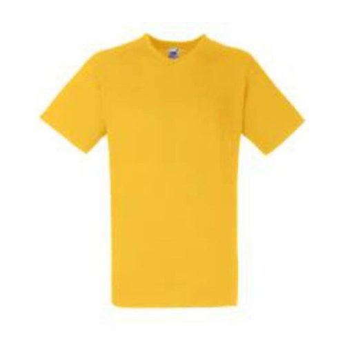 Fruit of the Loom F08 V-nyakú pamut póló, VALUEWEIGHT V-NECK T, Sunflower - M