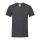 Fruit of the Loom F08 V-nyakú póló, VALUEWEIGHT V-NECK T, Dark Heather Grey