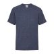 Fruit of the Loom F37 környakas gyerek póló, Kids Valueweight T, Vintage Heather Navy