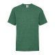 Fruit of the Loom F37 környakas gyerek póló, Kids Valueweight T, Retro Heather Green