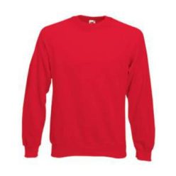   Fruit of the Loom F42 raglános ujjú környakas pulóver, Classic Raglan Sweat, Red - 2XL