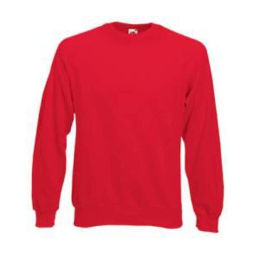 Fruit of the Loom F42 raglános ujjú környakas pulóver, Classic Raglan Sweat, Red - 2XL