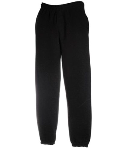 Fruit of the Loom F52 zsebes jogging alsó, ELASTICATED CUFF JOG PANTS, Black