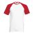 Fruit of the Loom F76 környakas baseball póló, VALUEWEIGHT SHORT SLEEVE BASEBALL T, White/Red - XL