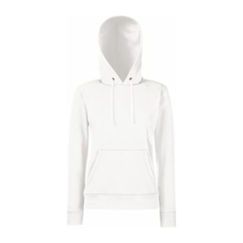 Fruit of the Loom F81 kapucnis Női pulóver, LADY-FIT HOODED SWEAT, White - XL