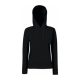 Fruit of the Loom F81 kapucnis Női pulóver, LADY-FIT HOODED SWEAT, Black - S