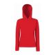 Fruit of the Loom F81 kapucnis Női pulóver, LADY-FIT HOODED SWEAT, Red - M