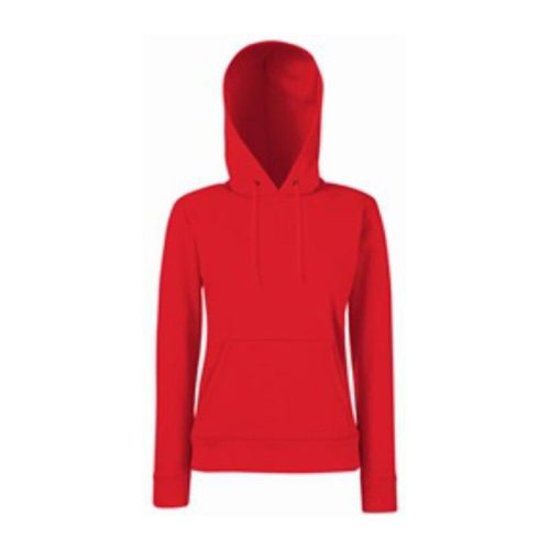 Fruit of the Loom F81 kapucnis Női pulóver, LADY-FIT HOODED SWEAT, Red - L