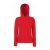 Fruit of the Loom F81 kapucnis Női pulóver, LADY-FIT HOODED SWEAT, Red - 2XL