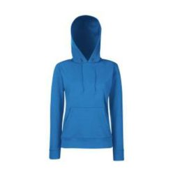   Fruit of the Loom F81 kapucnis Női pulóver, LADY-FIT HOODED SWEAT, Royal Blue - S