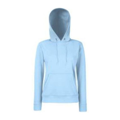 Fruit of the Loom F81 kapucnis Női pulóver, LADY-FIT HOODED SWEAT, Sky Blue - XS