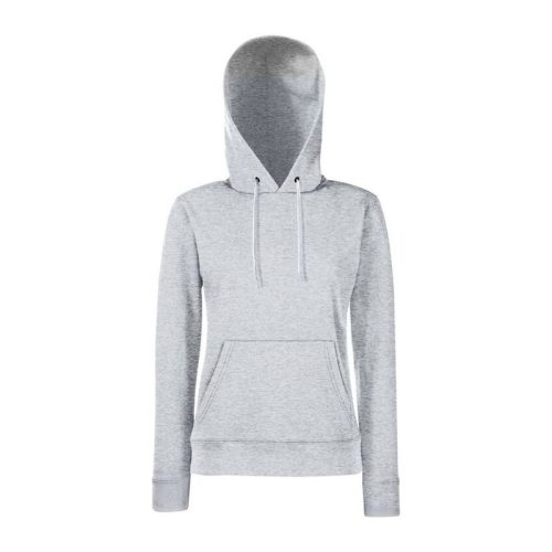 Fruit of the Loom F81 kapucnis Női pulóver, LADY-FIT HOODED SWEAT, Heather Grey - M