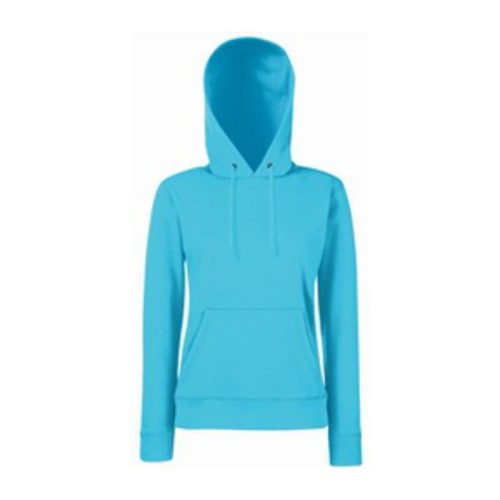 Fruit of the Loom F81 kapucnis Női pulóver, LADY-FIT HOODED SWEAT, Azure - 2XL