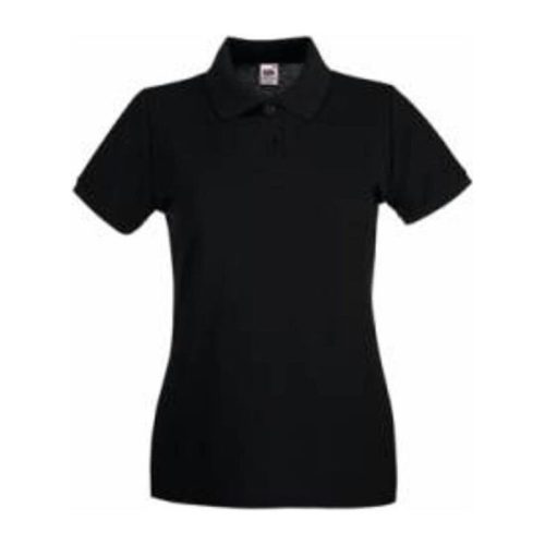 Fruit of the Loom FN01 Női galléros póló, LADY FIT PREMIUM POLO, Black - XL