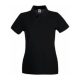 Fruit of the Loom FN01 Női galléros póló, LADY FIT PREMIUM POLO, Black