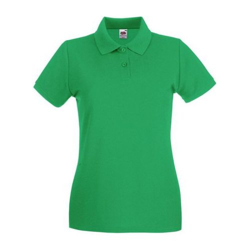 Fruit of the Loom FN01 Női galléros póló, LADY FIT PREMIUM POLO, Kelly Green - S