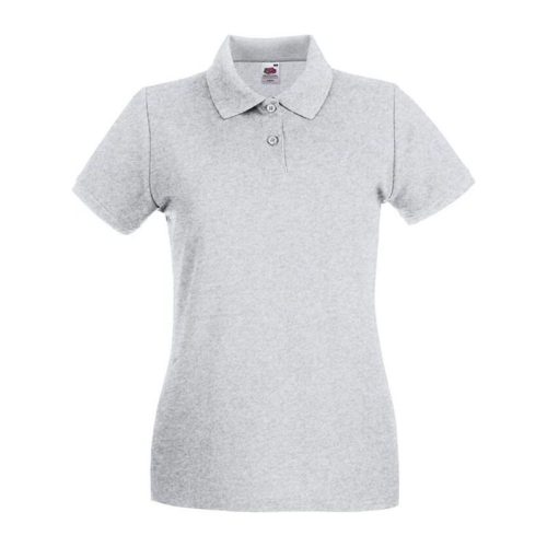 Fruit of the Loom FN01 Női galléros póló, LADY FIT PREMIUM POLO, Heather Grey - XL