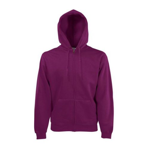 Fruit of the Loom FN07 cipzáras kapucnis pulóver, HOODED SWEAT JACKET, Burgundy