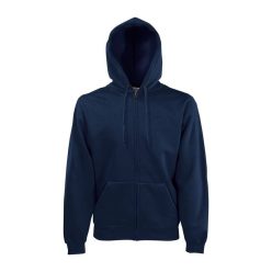   Fruit of the Loom FN07 cipzáras kapucnis pulóver, HOODED SWEAT JACKET, Deep Navy