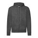 Fruit of the Loom FN07 cipzáras kapucnis pulóver, HOODED SWEAT JACKET, Dark Heather Grey