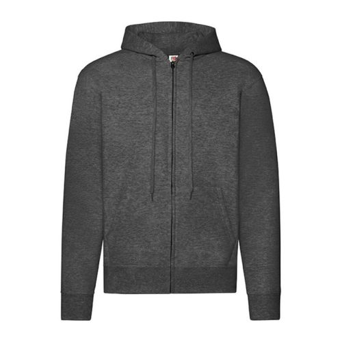 Fruit of the Loom FN07 cipzáras kapucnis pulóver, HOODED SWEAT JACKET, Dark Heather Grey - L