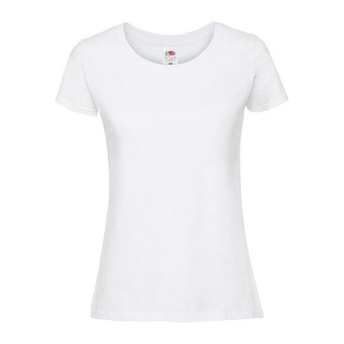 Fruit of the Loom FN56 kereknyakú Női póló, LADIES 195 ICONIC T, White - S