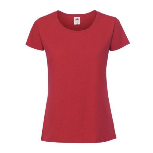 Fruit of the Loom FN56 kereknyakú Női póló, LADIES 195 ICONIC T, Red - XL