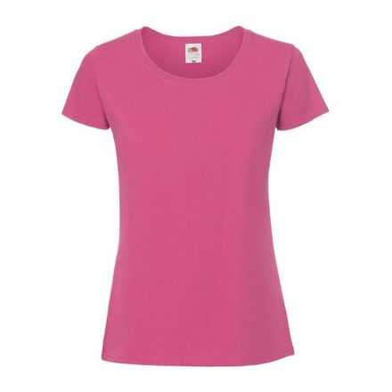 Fruit of the Loom FN56 kereknyakú Női póló, LADIES 195 ICONIC T, Fuchsia - XL