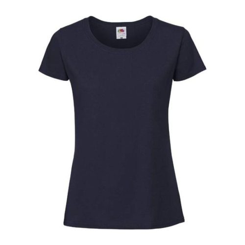 Fruit of the Loom FN56 kereknyakú Női póló, LADIES 195 ICONIC T, Deep Navy - S