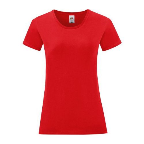 Fruit of the Loom FN63 rövid ujjú Női póló, LADIES ICONIC 150 T, Red - L