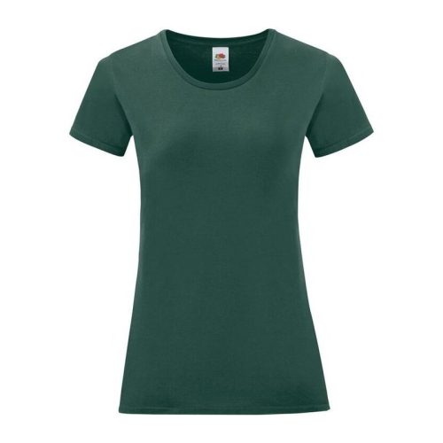 Fruit of the Loom FN63 rövid ujjú Női póló, LADIES ICONIC 150 T, Forest Green - S