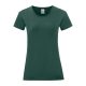 Fruit of the Loom FN63 rövid ujjú Női póló, LADIES ICONIC 150 T, Forest Green - S