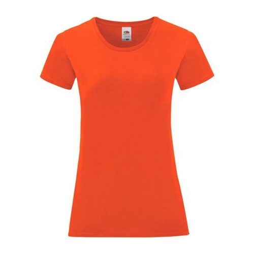 Fruit of the Loom FN63 rövid ujjú Női póló, LADIES ICONIC 150 T, Flame Red - S