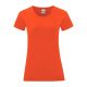 Fruit of the Loom FN63 rövid ujjú Női póló, LADIES ICONIC 150 T, Flame Red - L