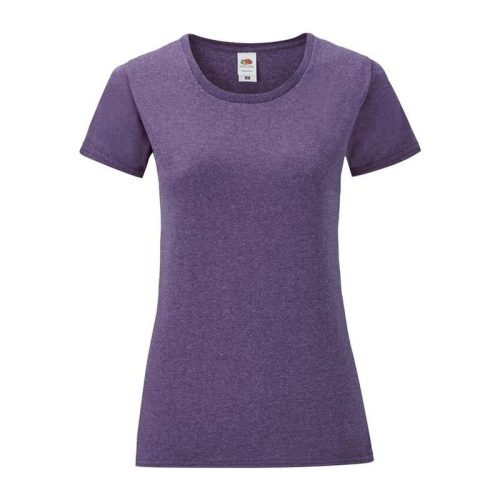 Fruit of the Loom FN63 rövid ujjú Női póló, LADIES ICONIC 150 T, Heather Purple - S