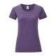 Fruit of the Loom FN63 rövid ujjú Női póló, LADIES ICONIC 150 T, Heather Purple - S