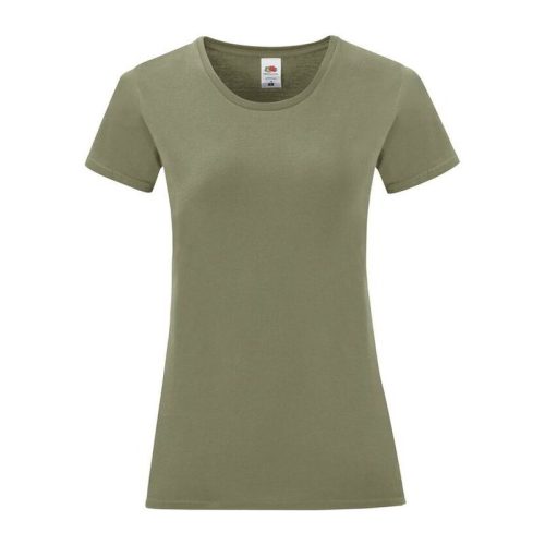 Fruit of the Loom FN63 rövid ujjú Női póló, LADIES ICONIC 150 T, Classic Olive - S