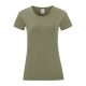 Fruit of the Loom FN63 rövid ujjú Női póló, LADIES ICONIC 150 T, Classic Olive - S