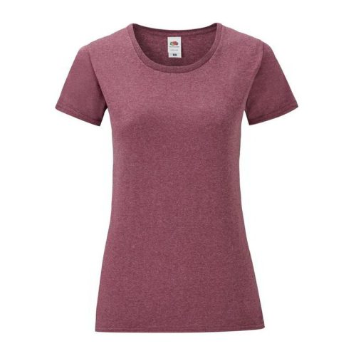 Fruit of the Loom FN63 rövid ujjú Női póló, LADIES ICONIC 150 T, Heather Burgundy - S