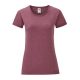 Fruit of the Loom FN63 rövid ujjú Női póló, LADIES ICONIC 150 T, Heather Burgundy - L