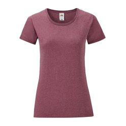   Fruit of the Loom FN63 rövid ujjú Női póló, LADIES ICONIC 150 T, Heather Burgundy