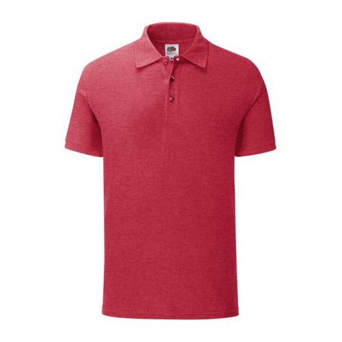 Fruit of the Loom FN66 galléros póló, ICONIC POLO, Heather Red